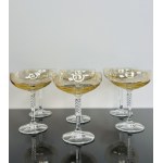 Set of 6 Citrine Crystal Glasses - Bohemian Czechoslovakia