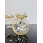 Set of 6 Citrine Crystal Glasses - Bohemian Czechoslovakia