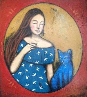 Małgorzata Rukszan, Dziewczyna z niebieskim kotem, 2019
