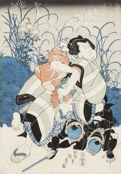 Utagawa Kunisada (1786-1865), Walka samurajów, I poł XIX w.