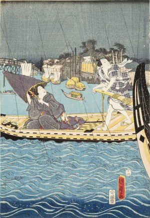 Utagawa Kunisada (1786-1865), Scene on a Boat, 1858