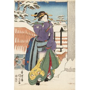 Utagawa Kunisada (1786-1865), Wśród śniegów, przed 1841