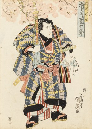 Utagawa Kunisada (1786-1865), Samurai under a flowering tree, pre-1845