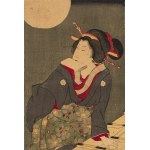 Utagawa Kuniyoshi (1798 - 1861), Na statku przy świetle księżyca