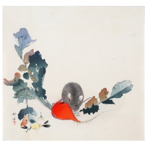 Tsukioka Kogyo (1869-1927), Szczur i rzodkiew, ok. 1900