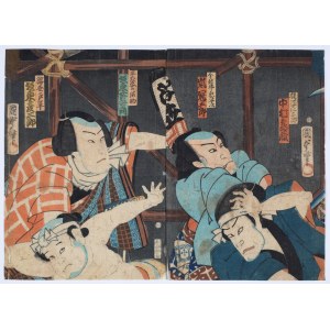 Utagawa Kunisada II (1823-1880), [dyptyk] Skrytobójcy, 1865