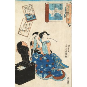 Utagawa Kunisada (1786-1865), Przy toalecie, 1844/45