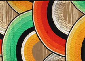 Obi belt in geometric patterns, 20th century.