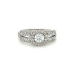 WHITE GOLD RING - 3.87 GR WITH DIAMONDS - DH-R700