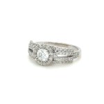 WHITE GOLD RING - 3.87 GR WITH DIAMONDS - DH-R700