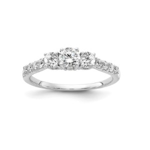 TRILOGY RING WITH SIDE PAVÉ IN GOLD AND DIAMONDS - 454 LG