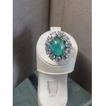18K GOLD RING WITH EMERALD AND LABGROWN DIAMONDS