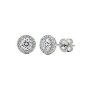 3.80 CT GOLD DIAMOND EARRINGS - 309 HALO ROUND