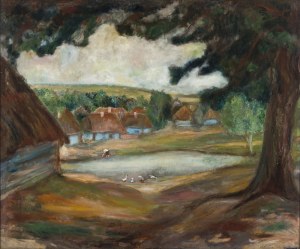 Stanislaw Paciorek (1889-1952), Idyllic village near Krakow, 1950s.