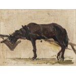 Antoni Kozakiewicz (1841-1929), Przy obroku w Bieczu, 1899