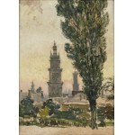 Józef Pieniążek (1888-1953), Widok na Cerkiew Wołoską i Wieżę Korniakta We Lwowie, lata 20./30. XX w.