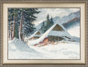 Leszek Stanko (1924 - 2011), Huts in winter in Zakopane, 1984