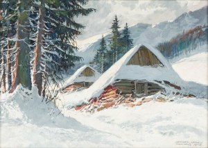 Leszek Stanko (1924 - 2011), Huts in winter in Zakopane, 1984