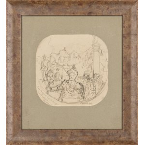 Stanisław Batowski Kaczor (1866 - 1946), Szkic tarczy dla króla kurkowego we Lwowie, 1907