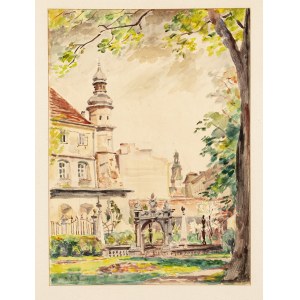 Stanisław Żurawski (1889-1976), Kraków. Sadzawka św. Stanisława na Skałce, lata 40./50. XX w.