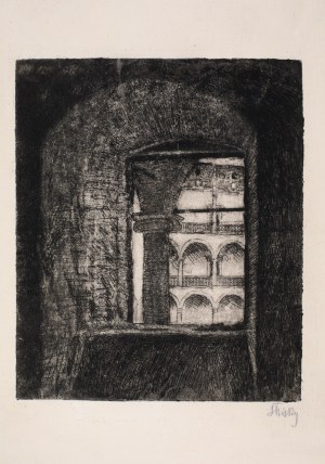 Ludwik Misky (1884-1938), View of the Wawel courtyard