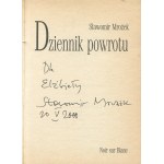 MROŻEK Slawomir - Diary of a Return [first edition 2000] [AUTOGRAPH AND DEDICATION].