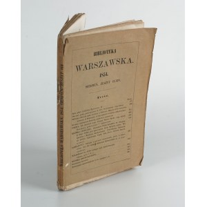 Biblioteka Warszawska. Notebook CLXIV of August 1854 [German Spisz].