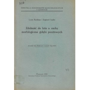 KAUFMAN Laura, LEYKO Zygmunt - Capacità di volo e caratteristiche morfologiche nei colombi da corsa [1931].