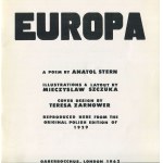 STERN Anatol, SZCZUKA Mieczysław - Europa [Londra 1962] [copertina di Teresa Żarnower] [THEMERSON AUTOGRAPHS].