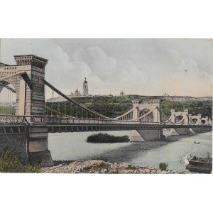 [pocztówka] Kijów. Most łańcuchowy mikołajewski