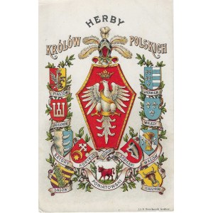 [Postcard] Coats of arms of Polish kings [1907].