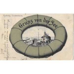 [Postcard] Kolobrzeg (Kolberg). Greetings from the sea (Gruss von der See)