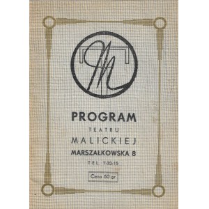 Programm des Malicka-Theaters Marszalkowska 8 [1939].