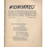 Widnokręgi. Dwutygodnik poświęcony kulturze polskiej: filozofii, sprawom społecznym, literaturze, teatrowi, muzyce i sztukom plastycznym. Numer 7 z 1910 roku [okł. Marian Olszewski]