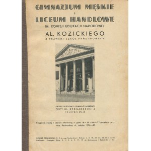 Gimnazjum Męskie i Liceum Handlowe im. Komisji Edukacji Narodowej Al. Kozicki in Warschau. Werbebroschüre [nach 1931].