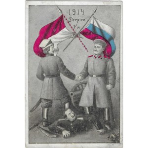 [Postcard] Polish-Russian alliance against Germany. August 1914 [1914].