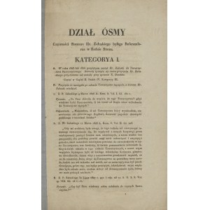 Sezione otto delle attività del conte romano Załuski ex referendario del Consiglio di Stato [1828].