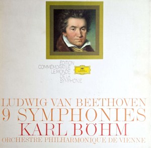Ludwig van Beethoven, 9 symphonies, conducted by Karl Bohm, performed by the Vienna Philharmonic, Deutsche Grammophon (9 x vinyl)