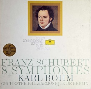 Franz Schubert, 8 symphonies, conducted by Karl Bohm, performed by the Berlin Philharmonic, Deutsche Grammophon (5 x vinyl)