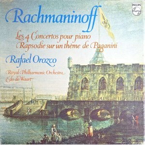Sergei Rachmaninoff, 4 Klavierkonzerte, Rhapsodie über ein Thema von Paganini, gespielt von Rafael Orozco (3 x Vinyl)