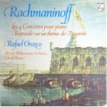 Sergei Rachmaninoff, 4 Piano Concertos, Rhapsody on a Theme by Paganini, performed by Rafael Orozco (3 x vinyl)