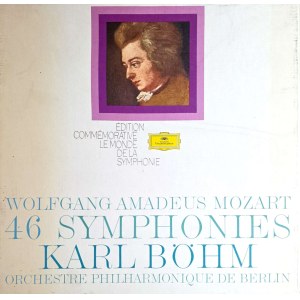 Wolfgang Amadeus Mozart, 46 Sinfonien, dirigiert von Karl Bohm, gespielt von den Berliner Philharmonikern, Deutsche Grammophon (15 x Vinyl)