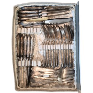 Cutlery set decorated with rocaille motif, USSR