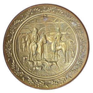 Decorative plate with a scene before the hunt
