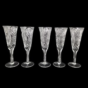 Set of vintage PRL crystal glasses (5 pcs.)