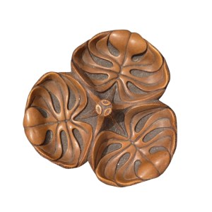 Vintage Snackschale aus Holz in Form von Monstera-Blättern, Hawaii, 1970er Jahre