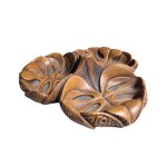 Vintage Snackschale aus Holz in Form von Monstera-Blättern, Hawaii, 1970er Jahre
