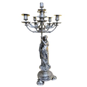 Figurative plated candelabra, Warsaw, J. Fraget Silver and Plated Products Factory.