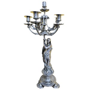 Figurative plated candelabra, Warsaw, J. Fraget Silver and Plated Products Factory.