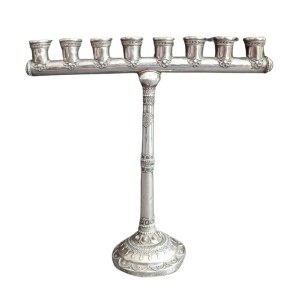 Silver (?) hanukkiah / Hanukkah candlestick / menorah